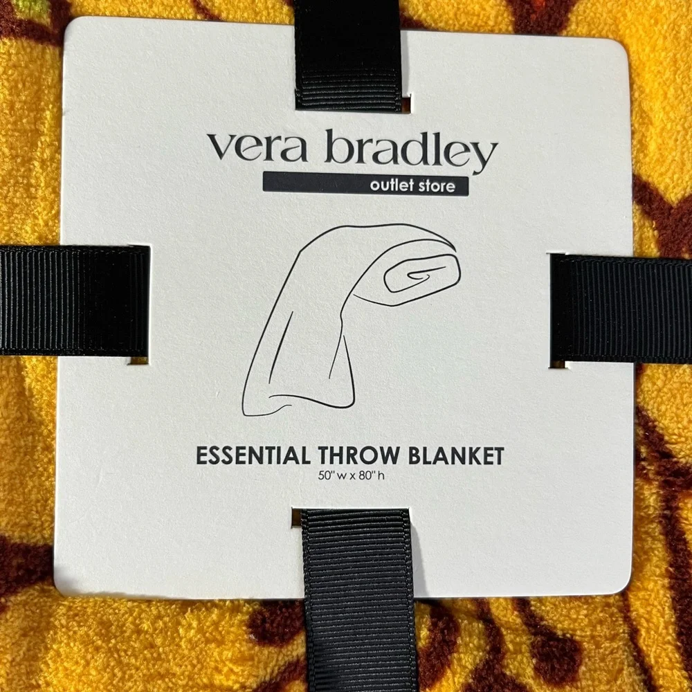 NWT VERA BRADLEY Throw Blanket Midday Garden Fleece 50” x 80” Boho Florals NEW - Picture 2 of 7